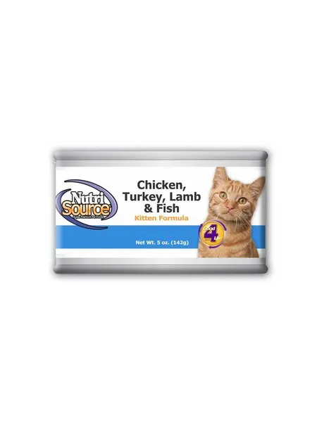 12/5 oz. Nutrisource Chicken, Turkey, Lamb & Fish Kitten Canned - Health/First Aid
